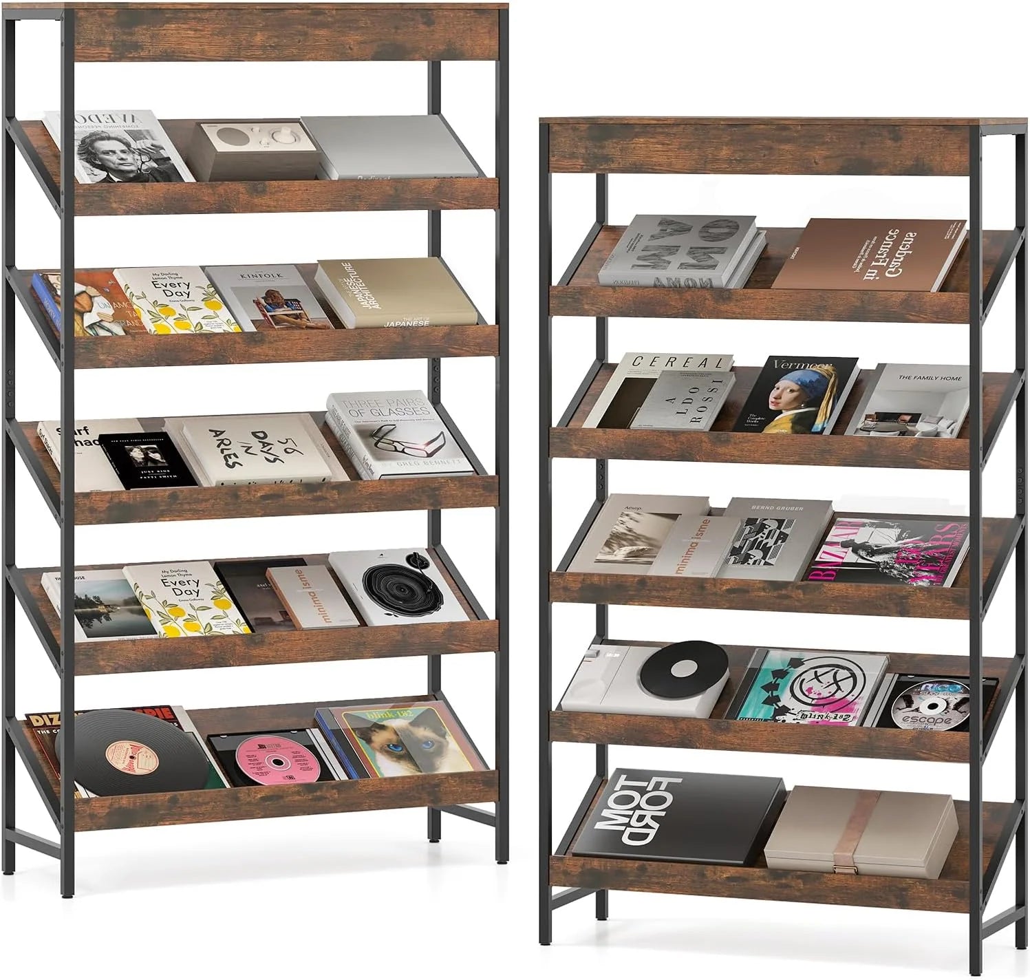 Tangkula 6-Tier Tall Freestanding Bookshelf with Angled Shelves for Home Office - Product image 10