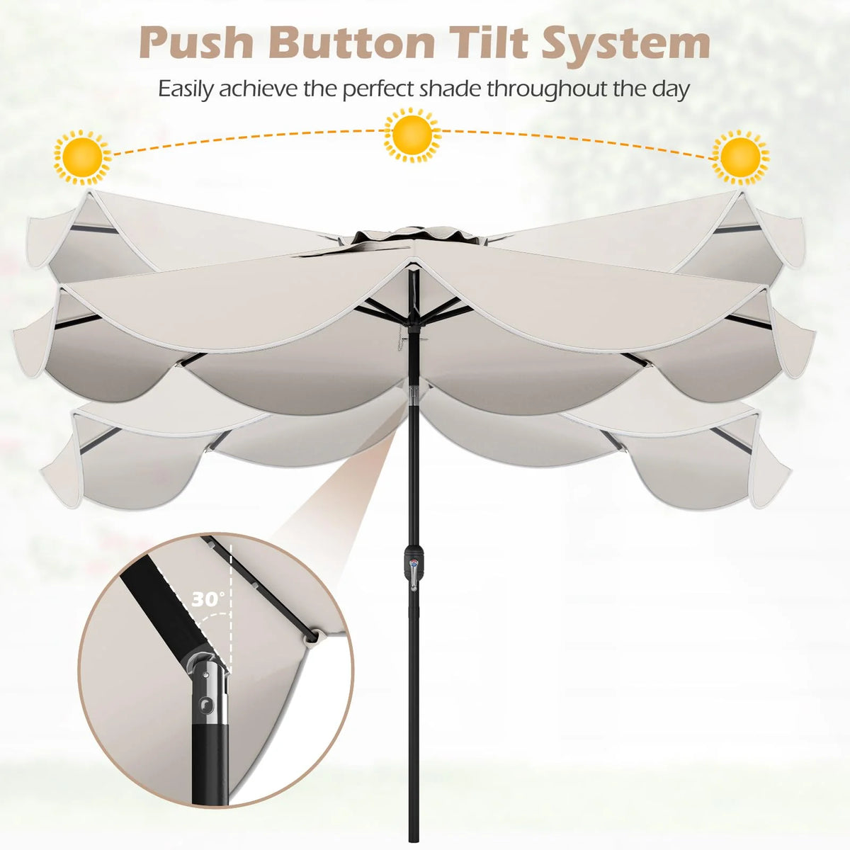 Tangkula 9 FT Solar Patio Umbrella with Base Included - Product image 4