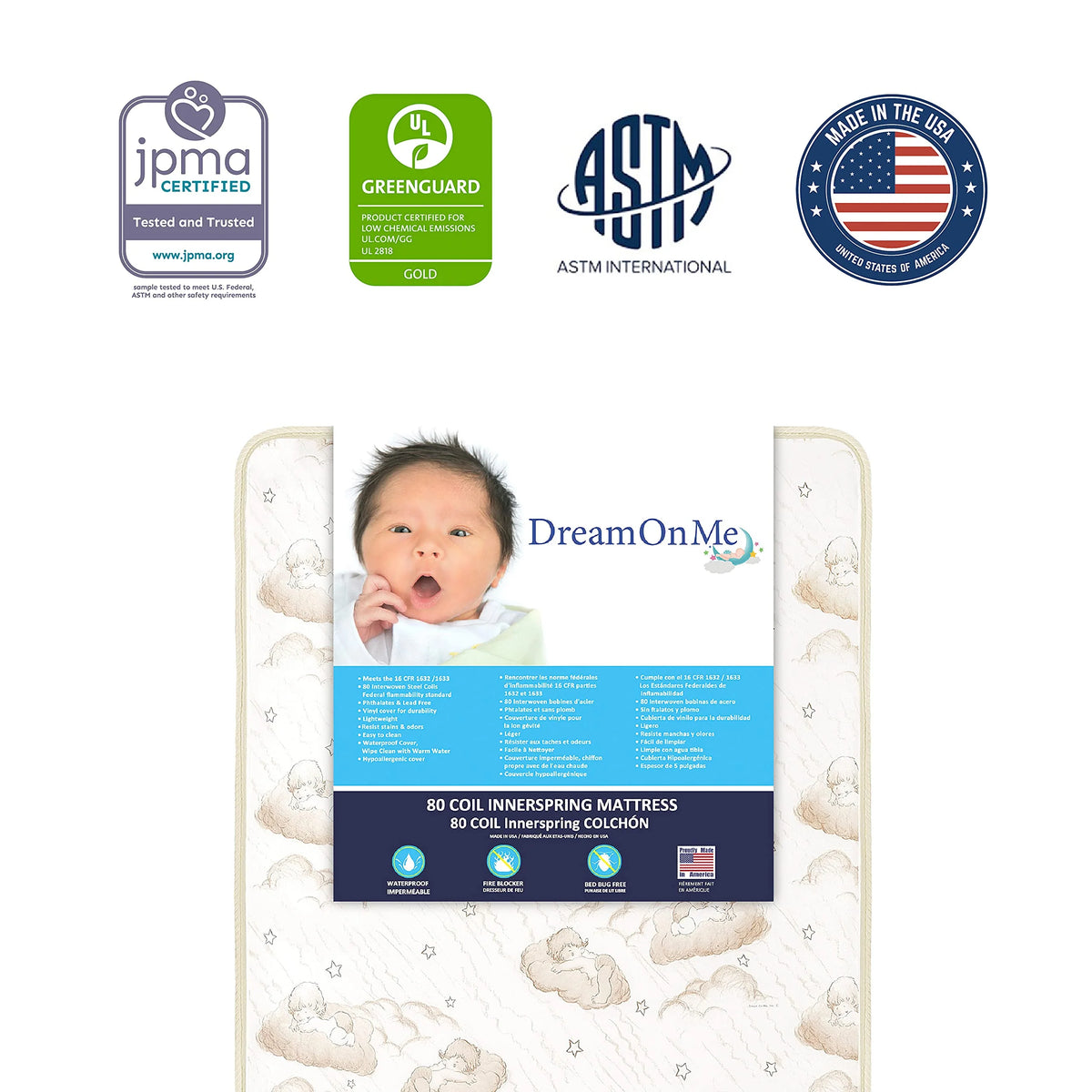 Dream On Me 2-in-1 Breathable Twilight 5 Spring Coil Crib and Toddler Bed Mattress - Product image 6