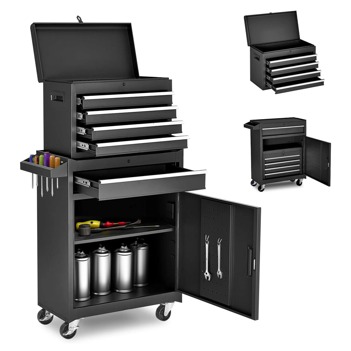 AECOJOY 5-Drawer Rolling Tool Chest Storage Cabinet with Detachable Top Tool Box - Product image 1