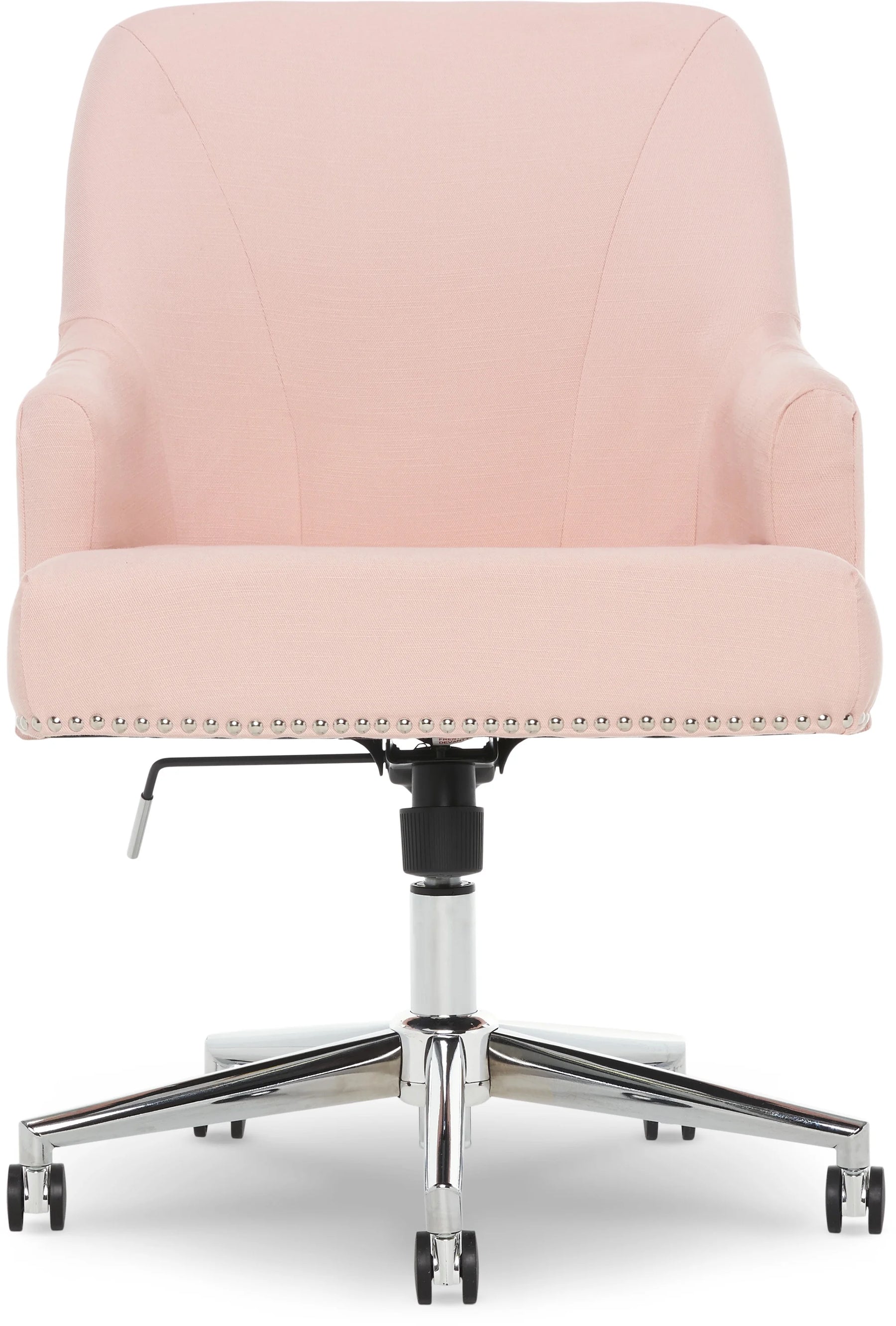 Serta Leighton Home Office Desk Chair Chrome Nailheads Twill Fabric Lilac Purple - Product image 49