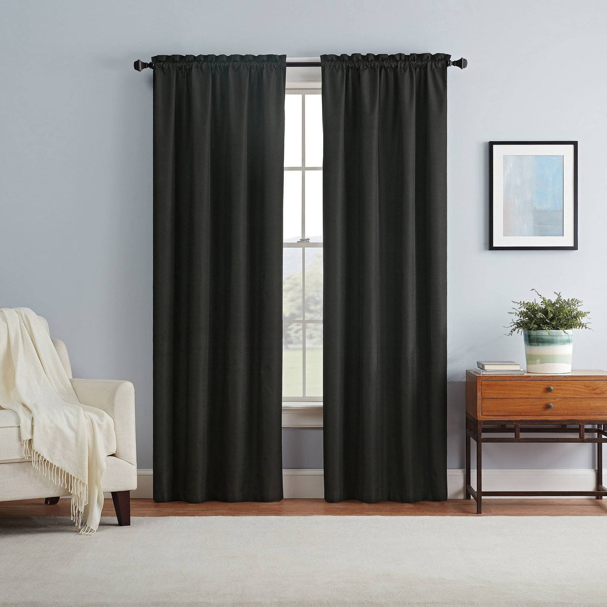 Eclipse Braxton Thermaback Window Panel, Black, 42" x 63" - Product image 1