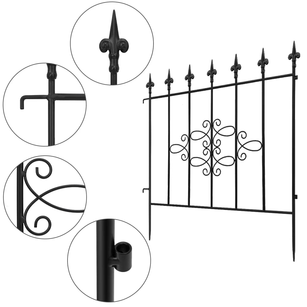 Amagabeli GARDEN & HOME Decorative Garden Fence GFP008 27inx10ft Outdoor Coated Rustproof Metal Garden - Product image 7