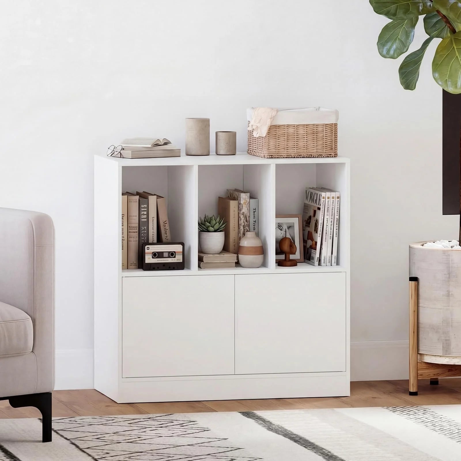 Tangkula 3-Cube Bookcase with Cabinet for Study Home Office Living Room - Product image 9