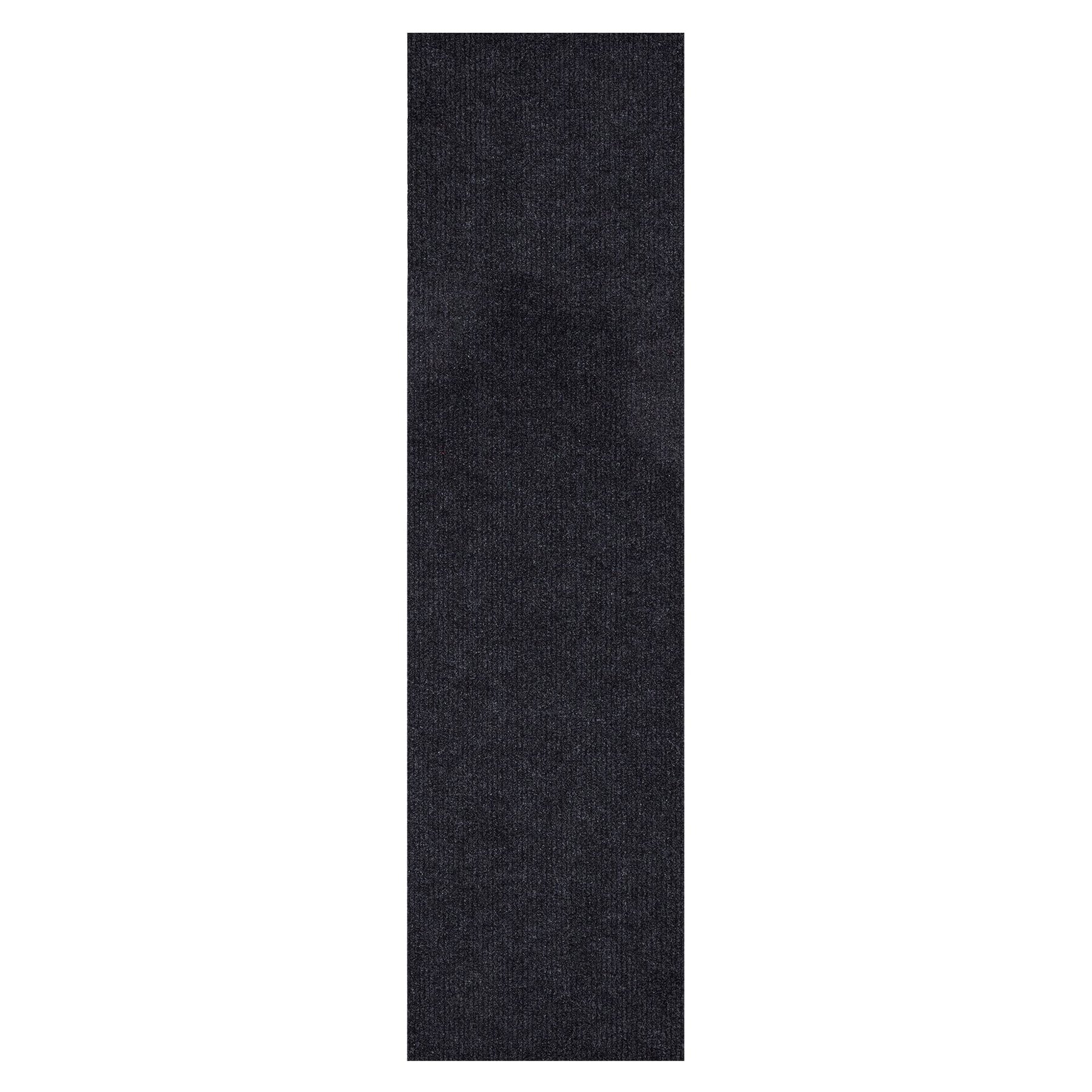 Ottomanson Lifesaver Collection Black 2 ft. 7 in x 9 ft. 10 in. Utility Ribbed Indoor/Outdoor Runner Rug - Product image 1