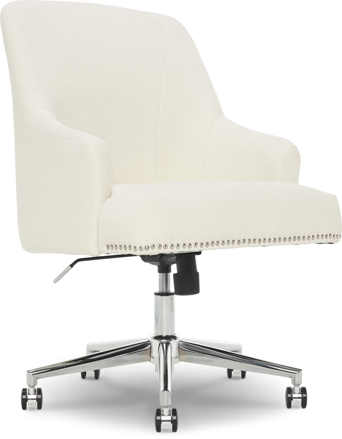 Serta Leighton Home Office Desk Chair Chrome Nailheads Twill Fabric Lilac Purple - Product image 59