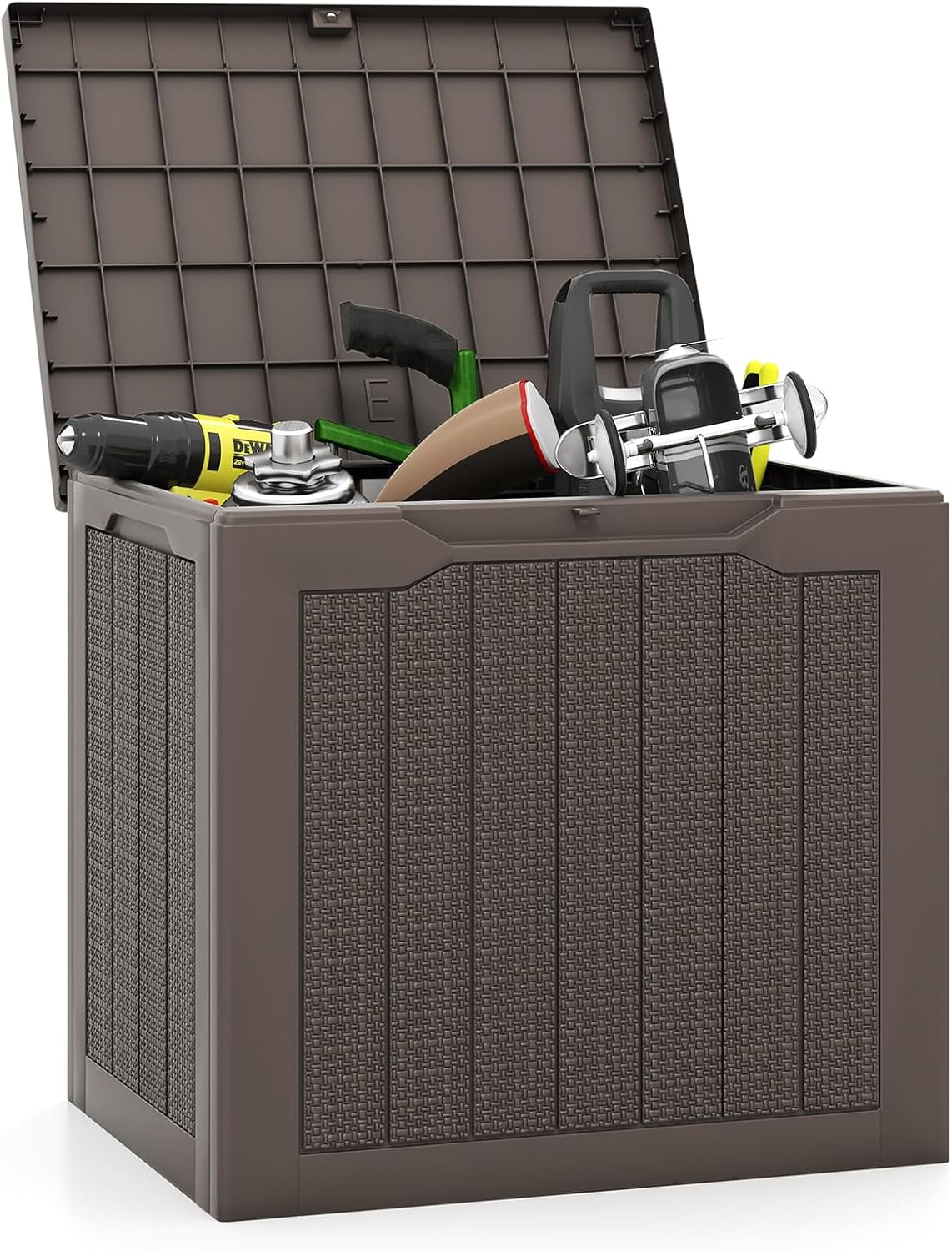 Tangkula 30 Gallon Resin Outdoor Storage Bench with Lockable Lid - Product image 10
