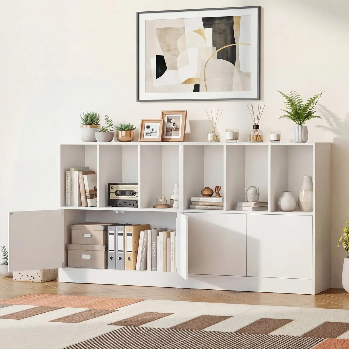 Tangkula 3-Cube Bookcase with Cabinet for Study Home Office Living Room - Product image 2