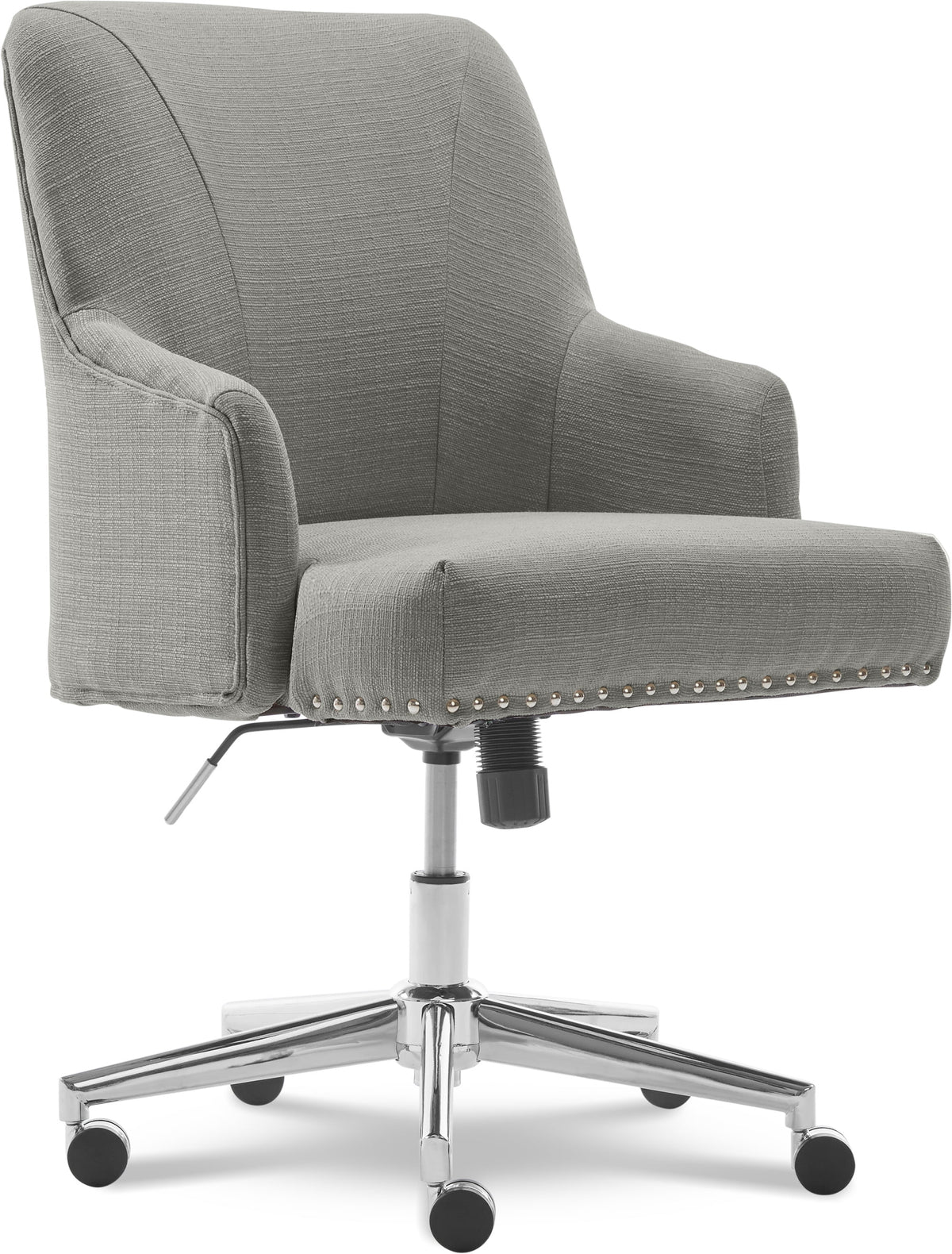 Serta Leighton Home Office Desk Chair Chrome Nailheads Twill Fabric Lilac Purple - Product image 23