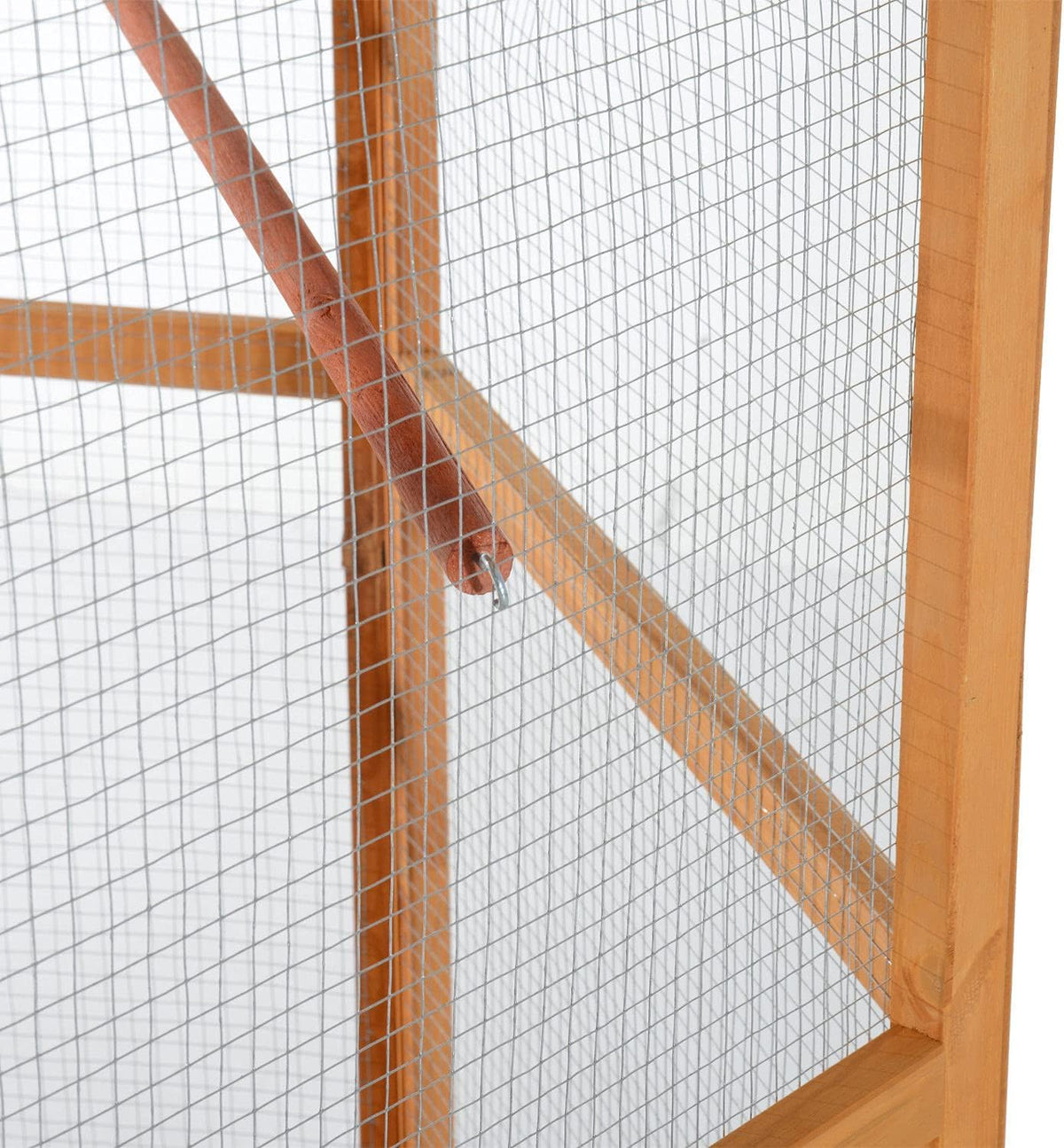 2025 Large Hexagonal Wooden Outdoor Aviary Bird Cage with Covered Roof -