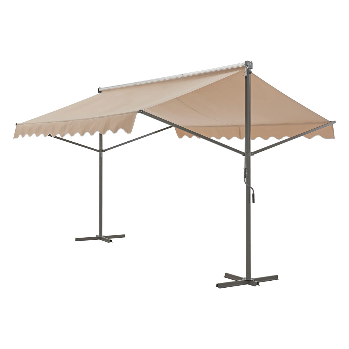 Self-supporting double slope awning 400 x 300 x 260 cm sand 03_0008295 -