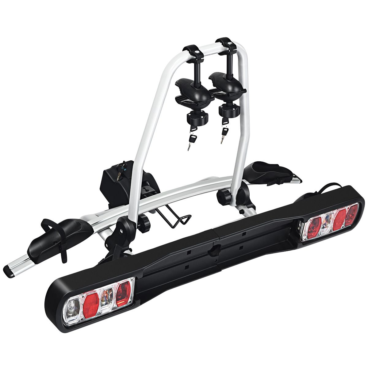 Bike carrier for hitch on SUV Sedan Van for 2 bikes Intelligent tilting design 113x72x63cm -
