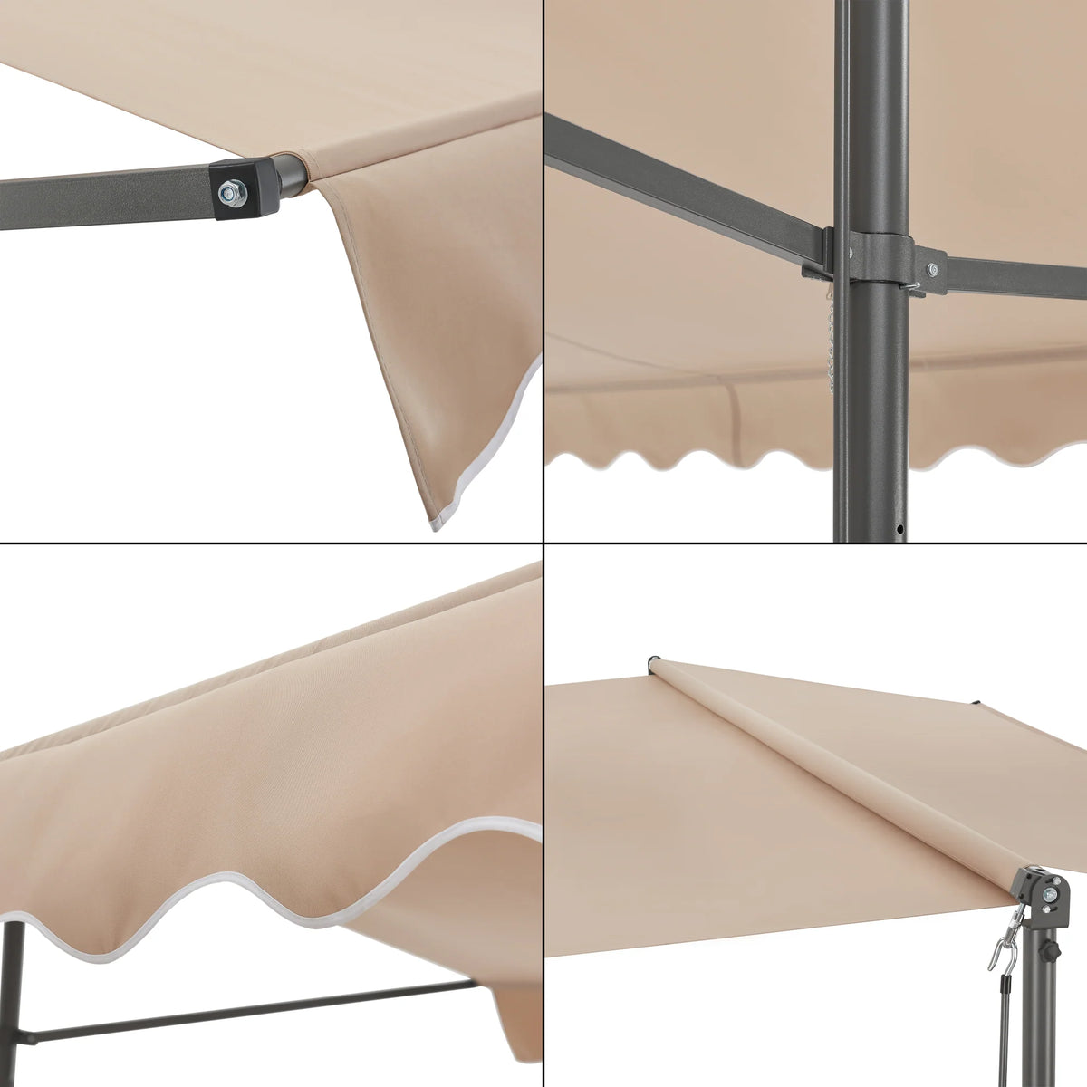 Self-supporting double slope awning 400 x 300 x 260 cm sand 03_0008295 -