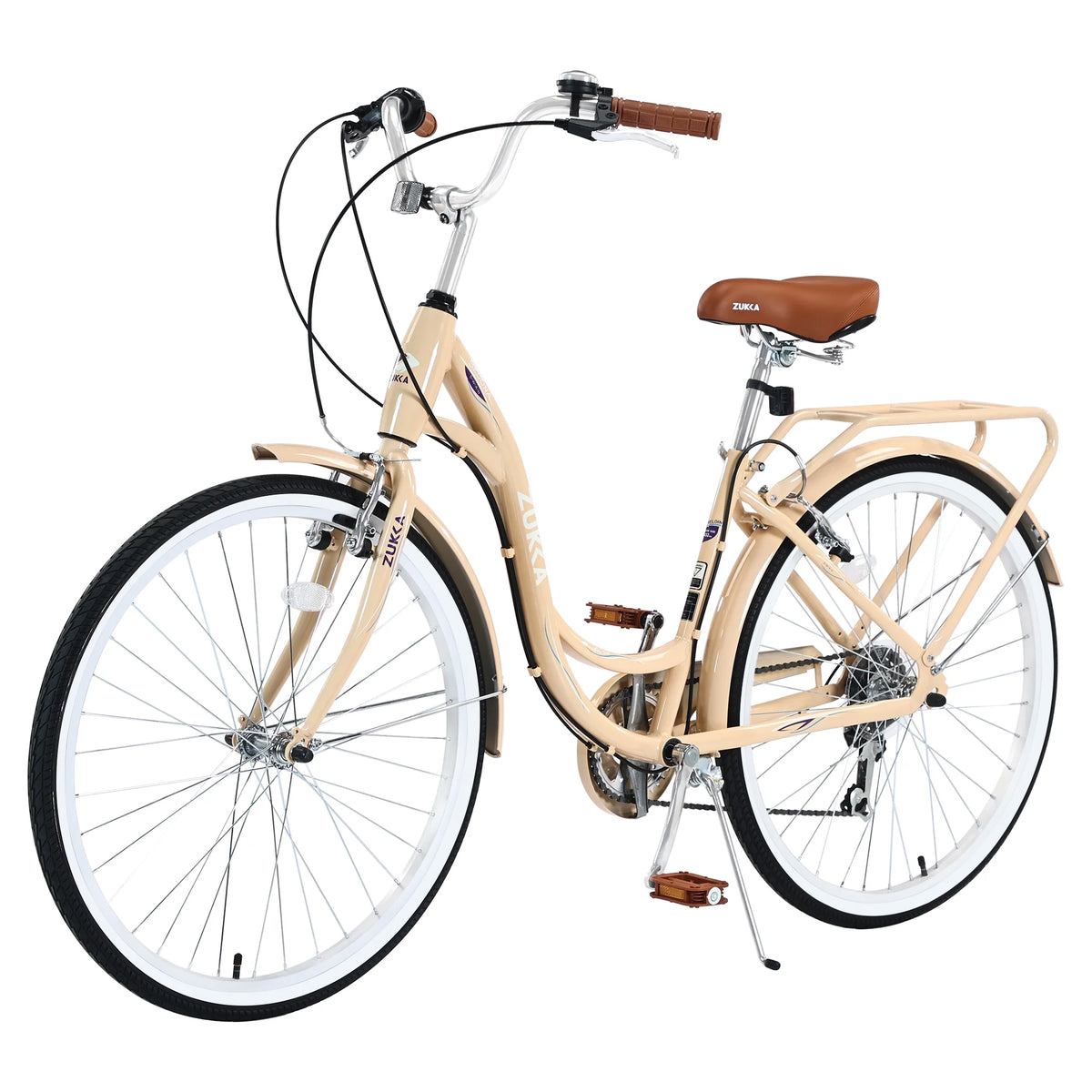 Aukfa 26" Cruiser Bike, 7 Speed Bicycle Hybrid Bikes for Women Girls Ladies, Arctic - Product image 17