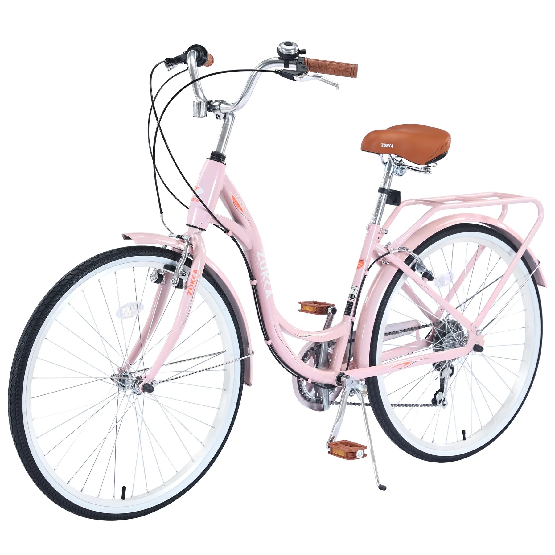 Aukfa 26" Cruiser Bike, 7 Speed Bicycle Hybrid Bikes for Women Girls Ladies, Arctic - Product image 25