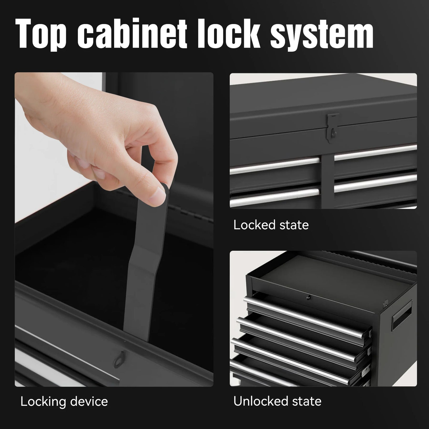 AECOJOY 5-Drawer Rolling Tool Chest Storage Cabinet with Detachable Top Tool Box - Product image 5