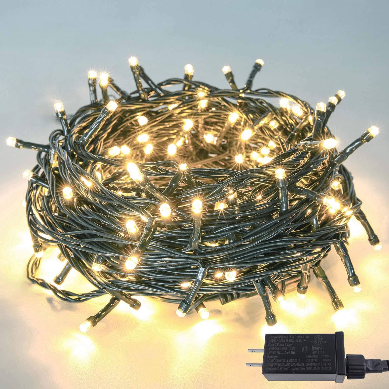 YIQU Upgraded 82ft 200 LED Christmas String Lights Outdoor/Indoor Extendable Green - Product image 1