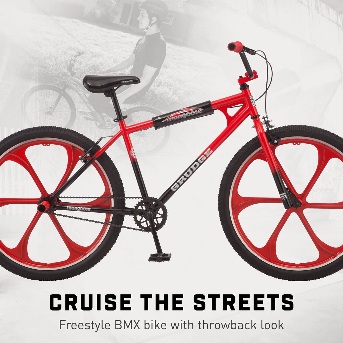26 In. Grudge Mag BMX Freestyle Bike, Single Speed, Red / Black - Product image 2