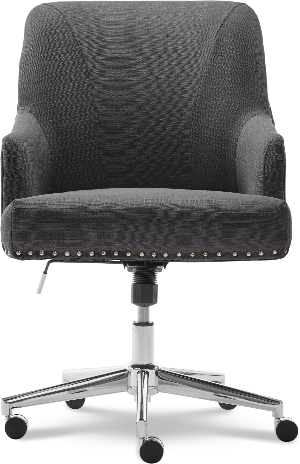 Serta Leighton Home Office Desk Chair Chrome Nailheads Twill Fabric Lilac Purple - Product image 65