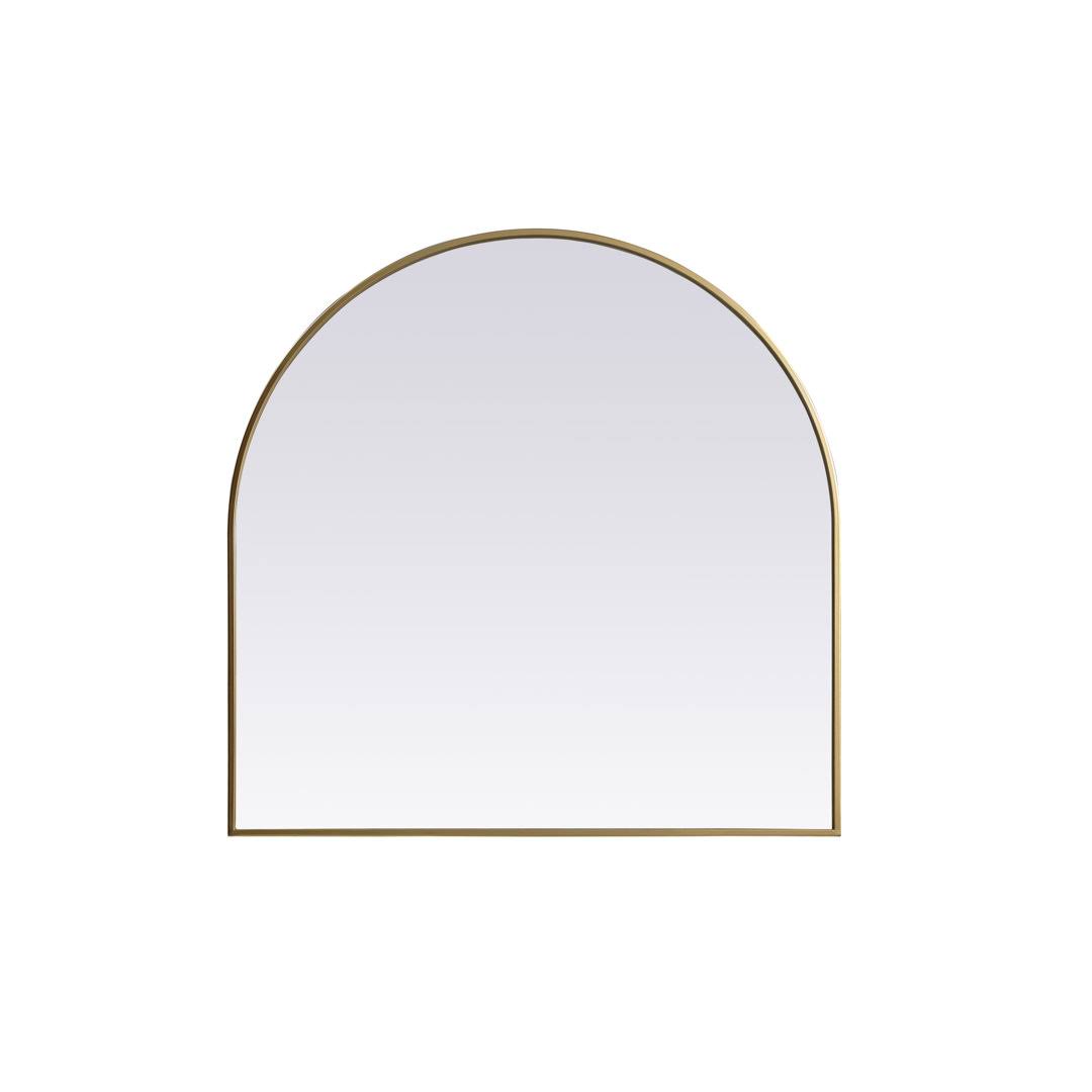 Savina Arch Metal Wall Mirror Finish: Brass, Size: 36" x 36" - Product image 1