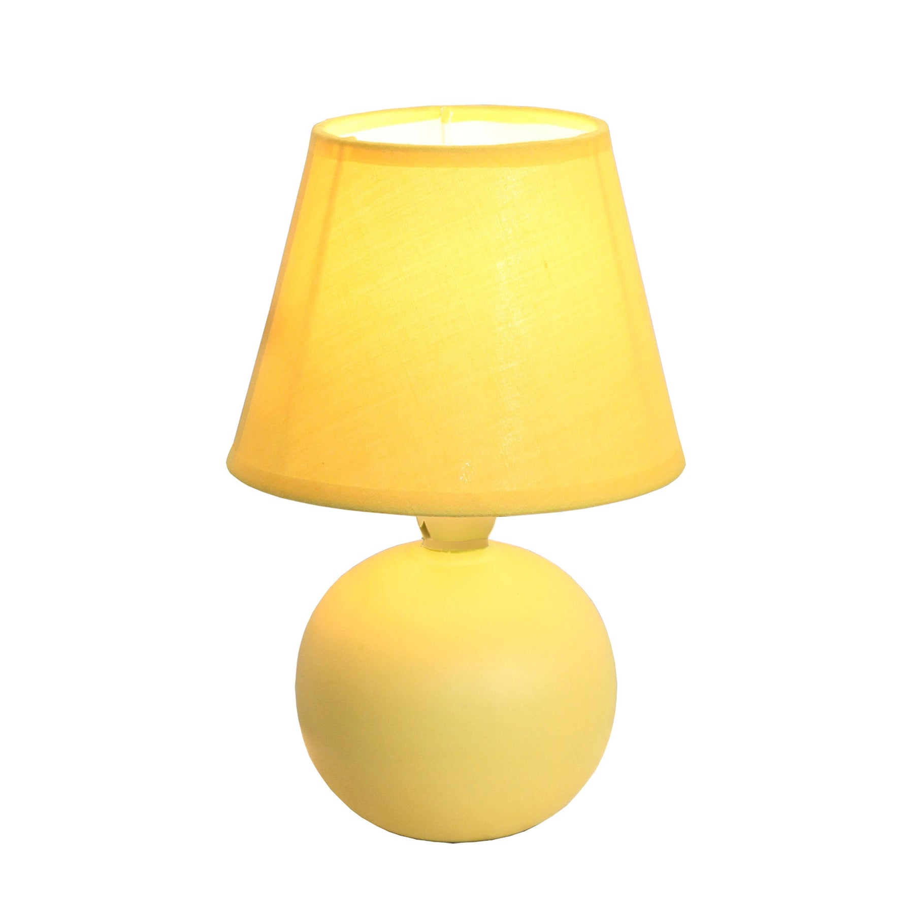 Simple Designs Yellow Mini Ceramic Globe Table Lamp - Product image 1
