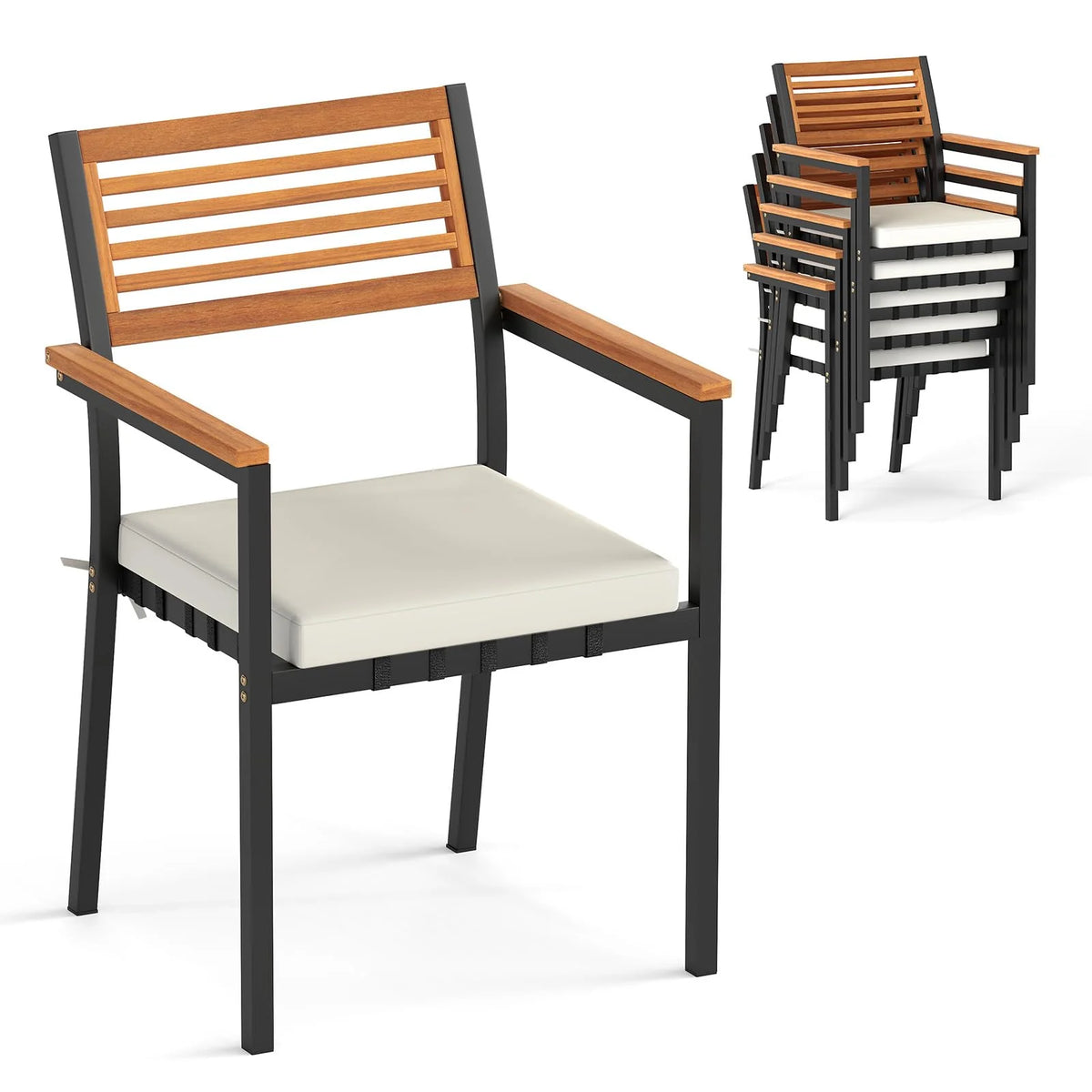 Tangkula Stackable Patio Dining Chairs Set of 6 - Product image 1