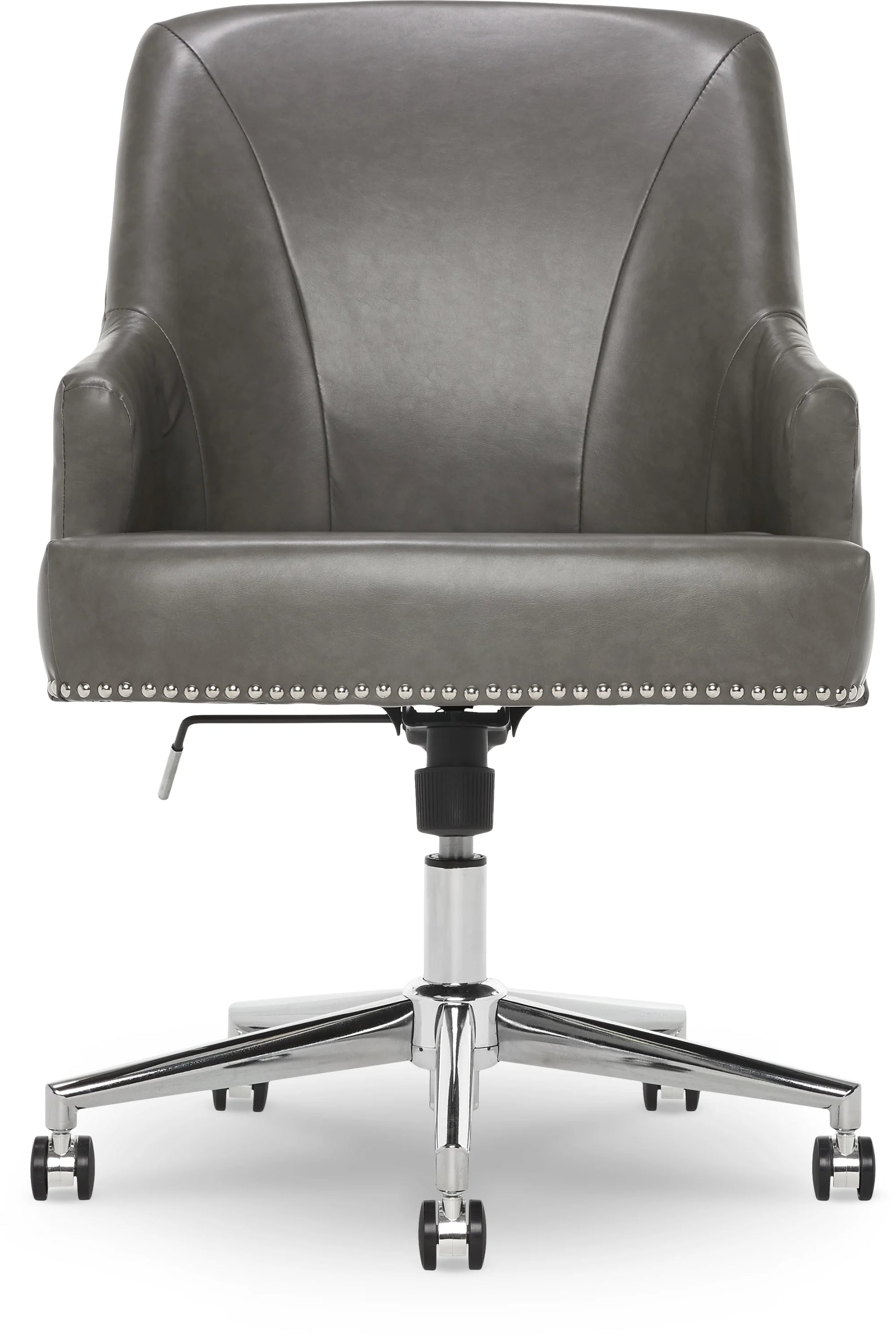 Serta Leighton Home Office Desk Chair Chrome Nailheads Twill Fabric Lilac Purple - Product image 41